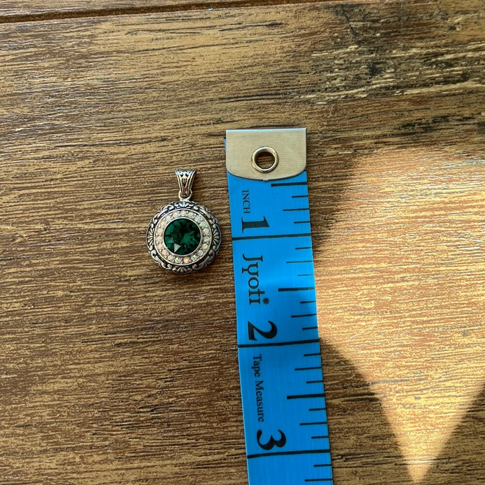 Stunning *Deep Green* Sparkly Pendant | Big Slytherin Energy | Sterling Silver - Picture 10 of 10